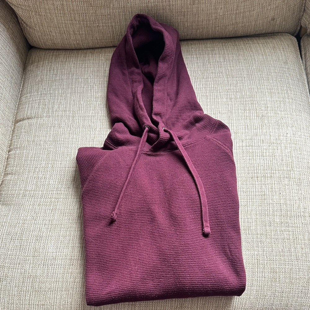 American Eagle Outfitters Waffle Knit Maroon Hoodie